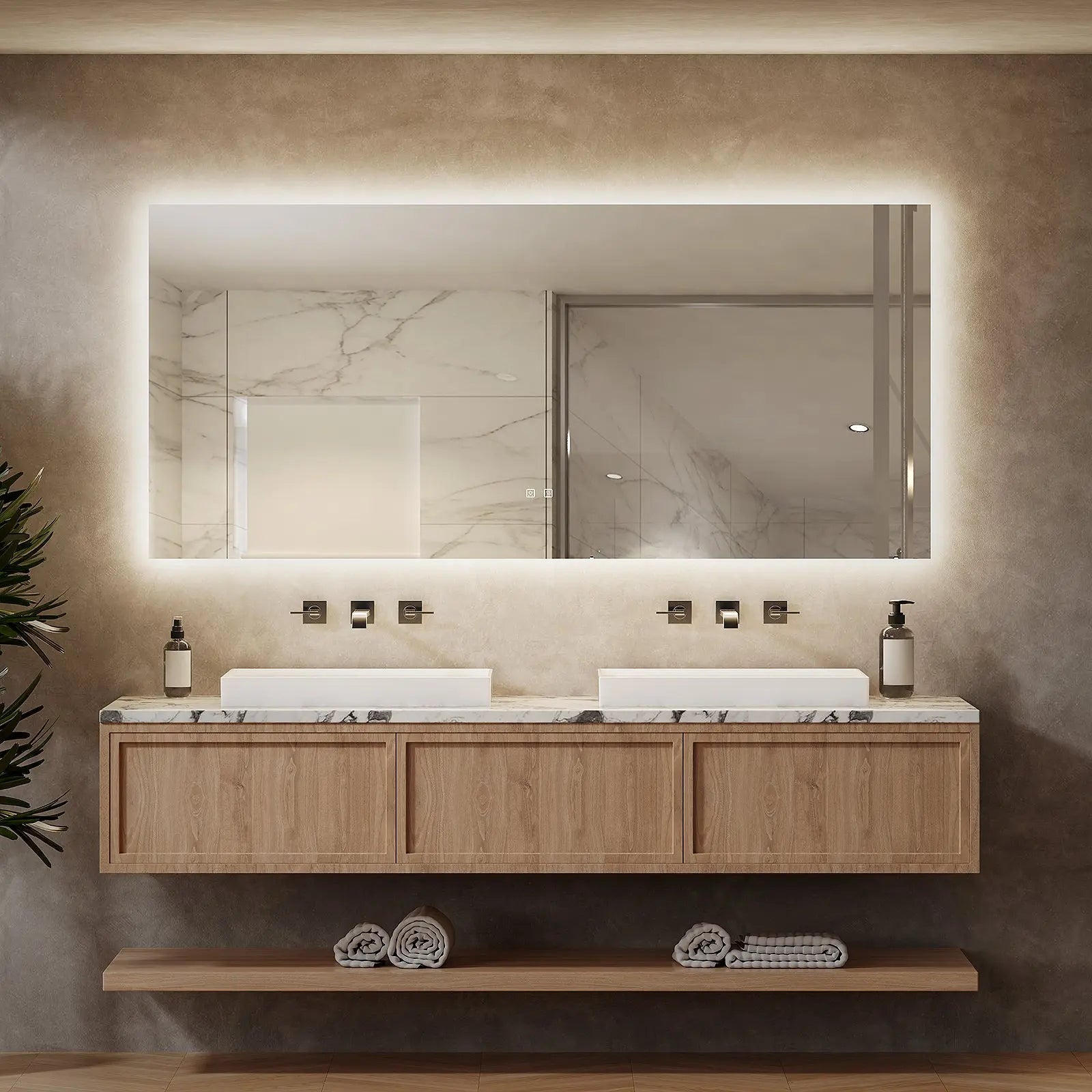 Deluxe Sleek Backlit LED Bathroom Mirror