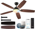52 Inch Energy Efficient Smart Ceiling Fan With Alexa