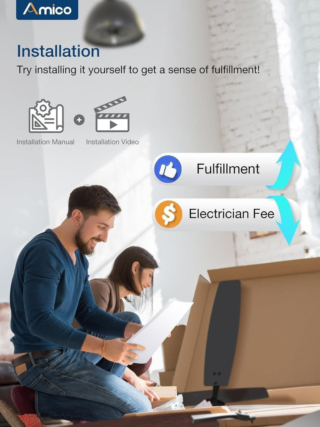 52 Inch Energy Efficient Smart Ceiling Fan With Alexa